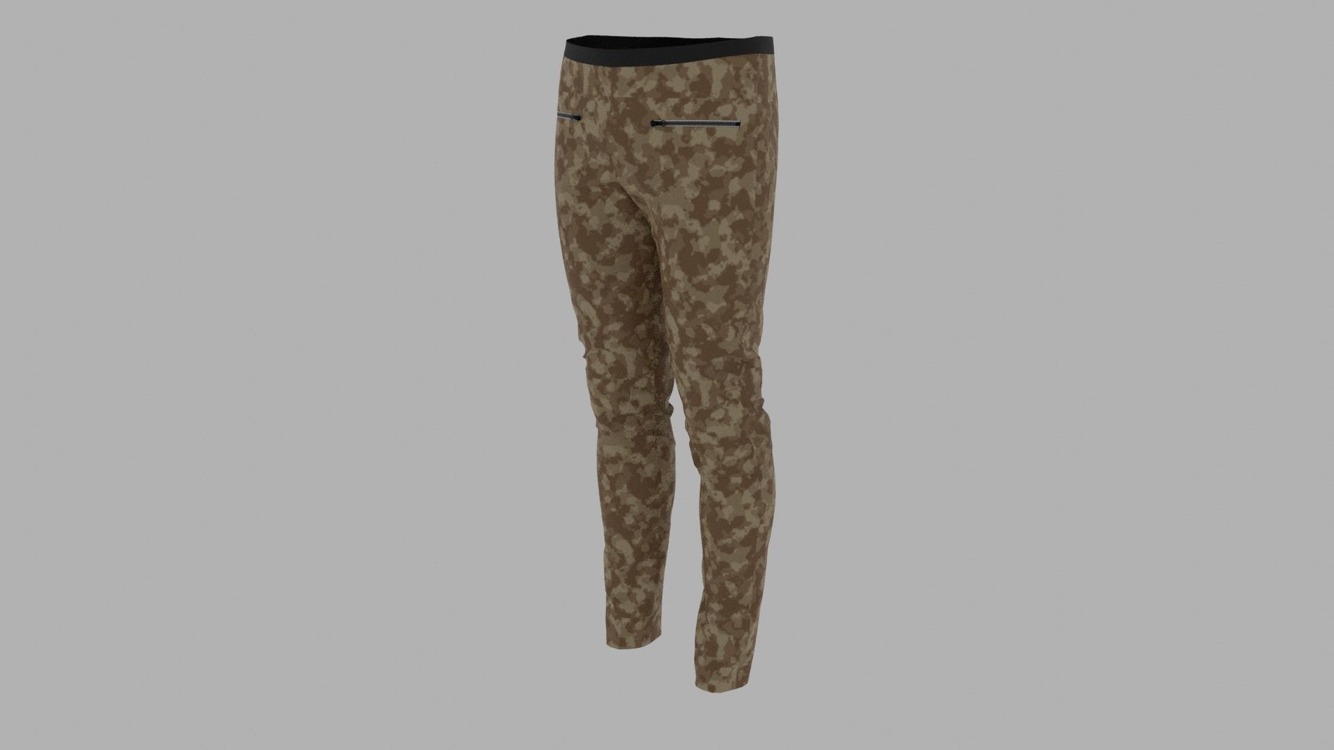 Pants mannequin in camouflage Low-poly 3D model_2