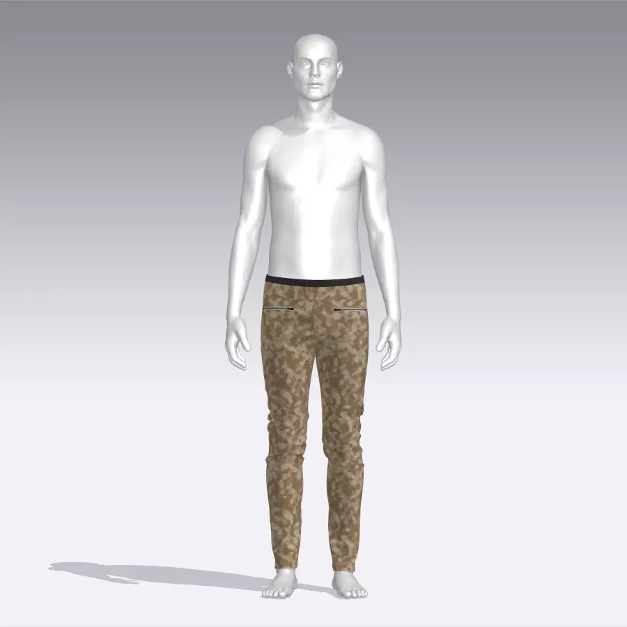 Pants mannequin in camouflage Low-poly 3D model_0
