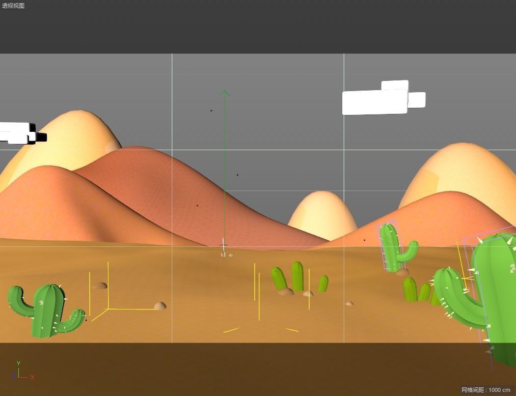 cartoon desert 3D model_1