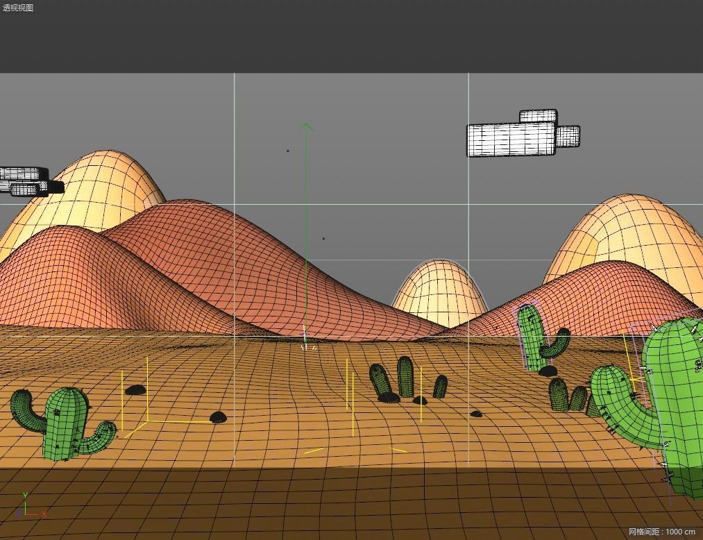 cartoon desert 3D model_2