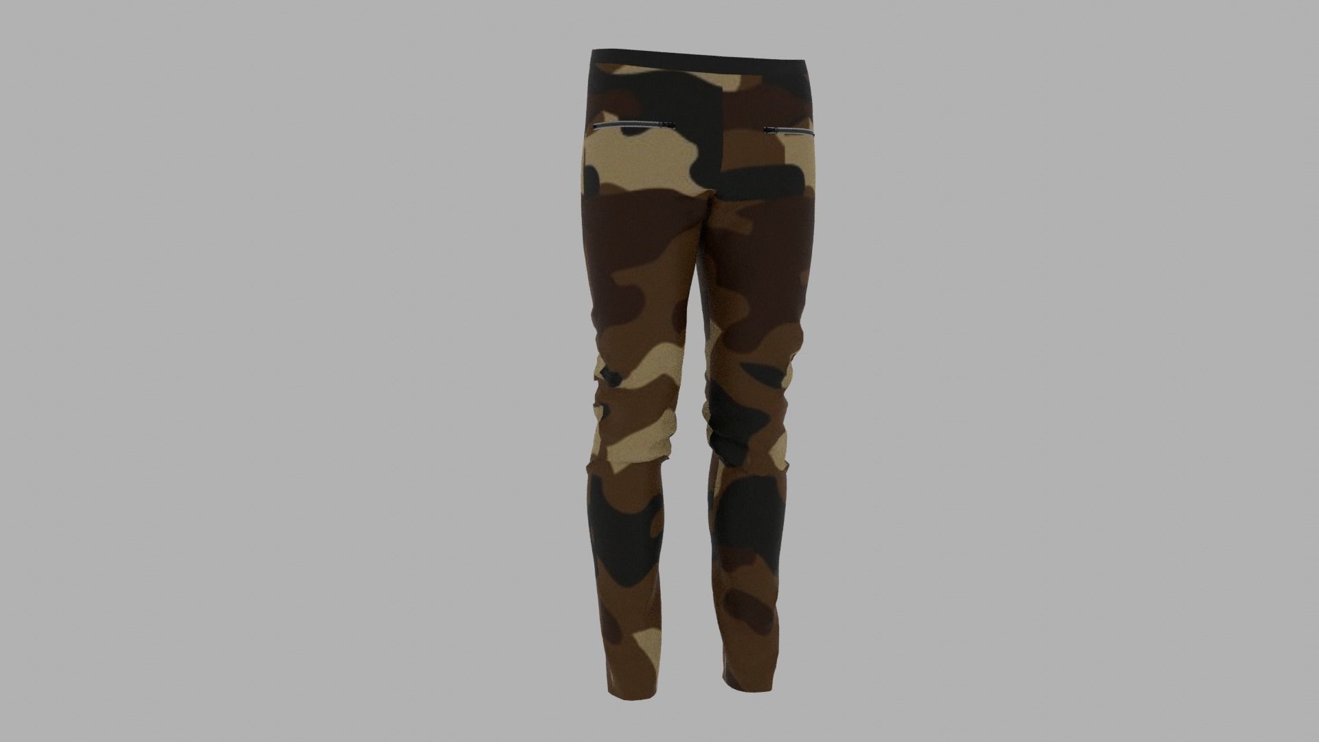 Pants mannequin wearing camouflage Low-poly 3D model_4