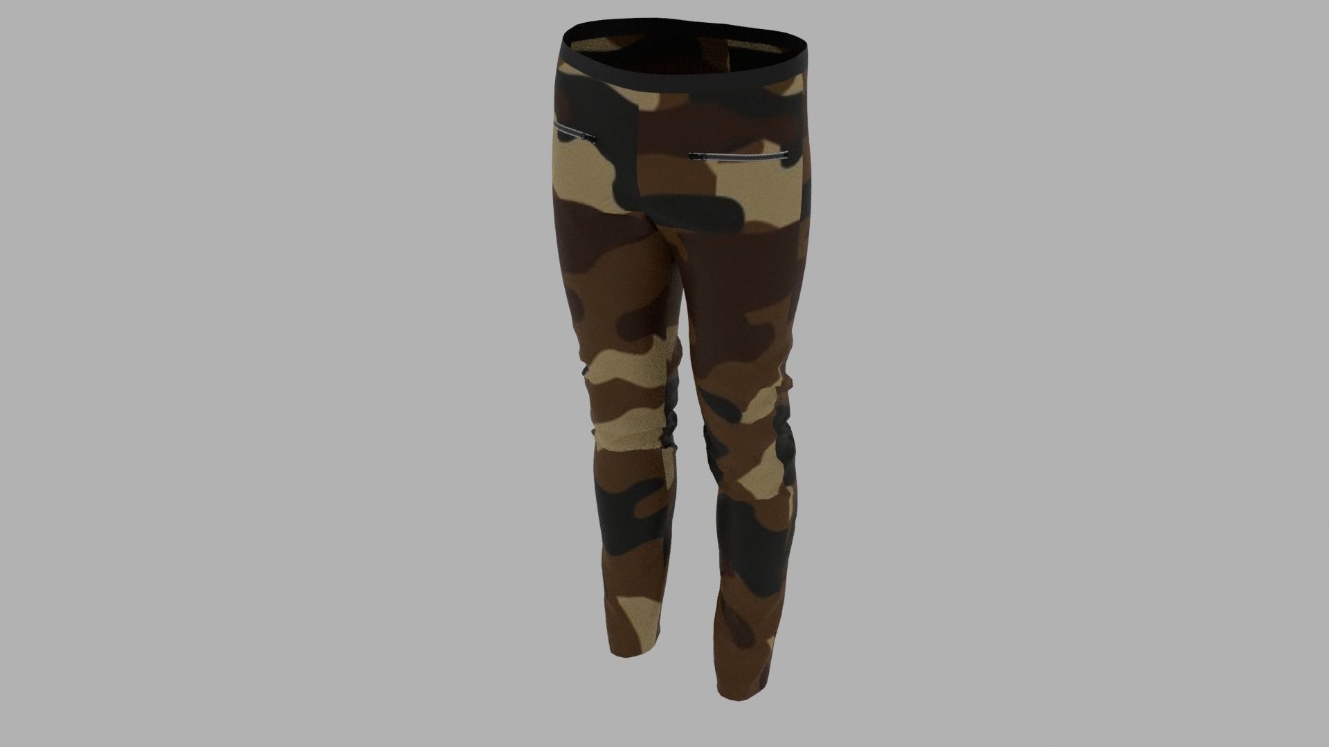 Pants mannequin wearing camouflage Low-poly 3D model_5