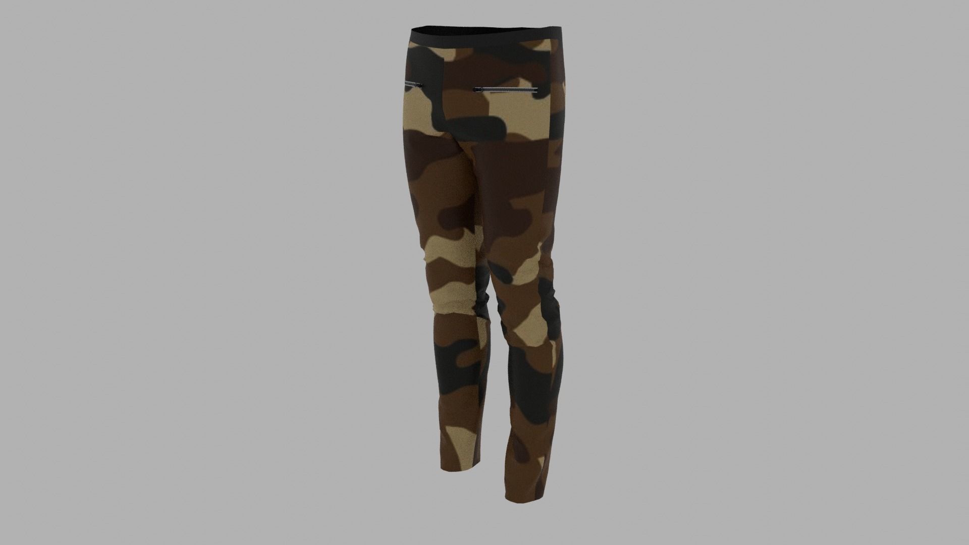 Pants mannequin wearing camouflage Low-poly 3D model_2