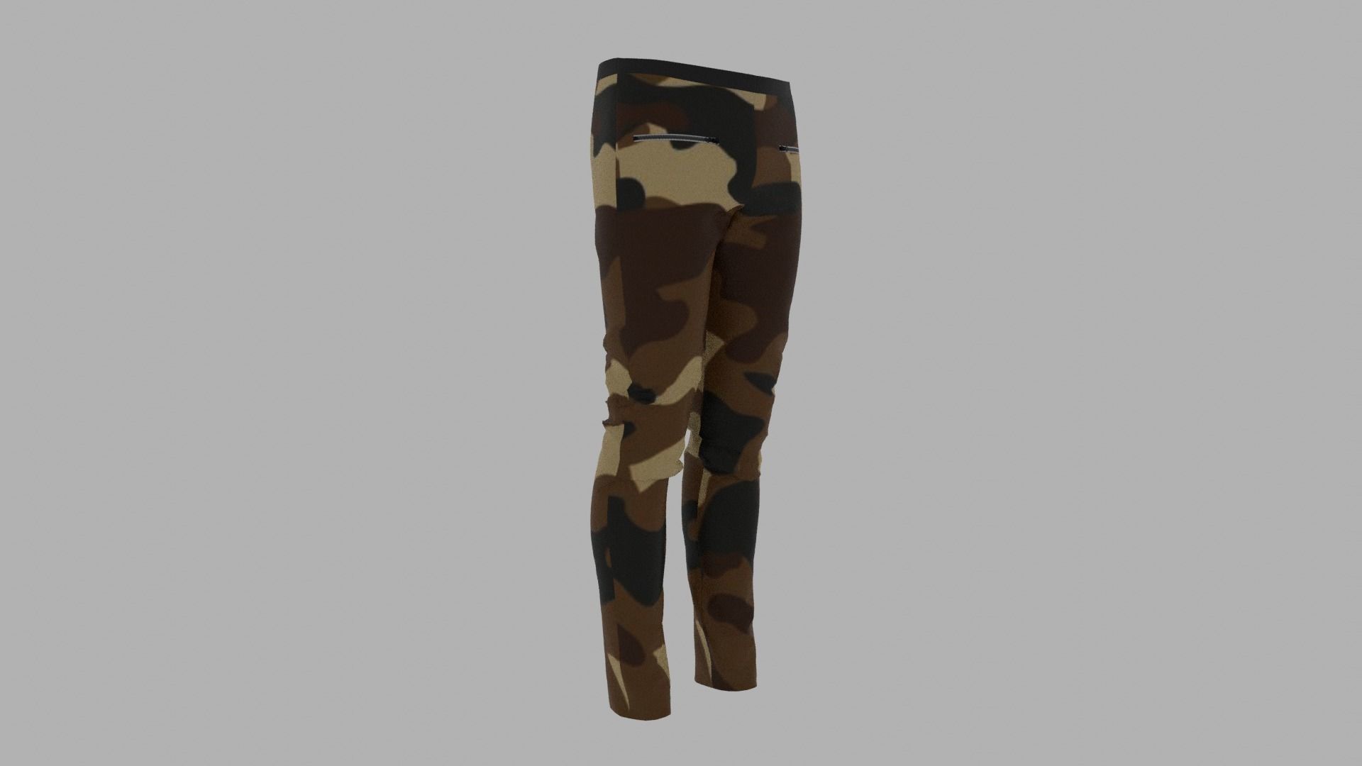 Pants mannequin wearing camouflage Low-poly 3D model_3