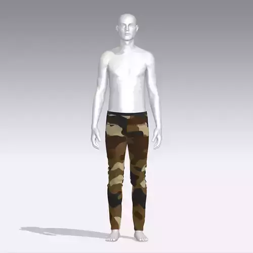 Pants mannequin wearing camouflage