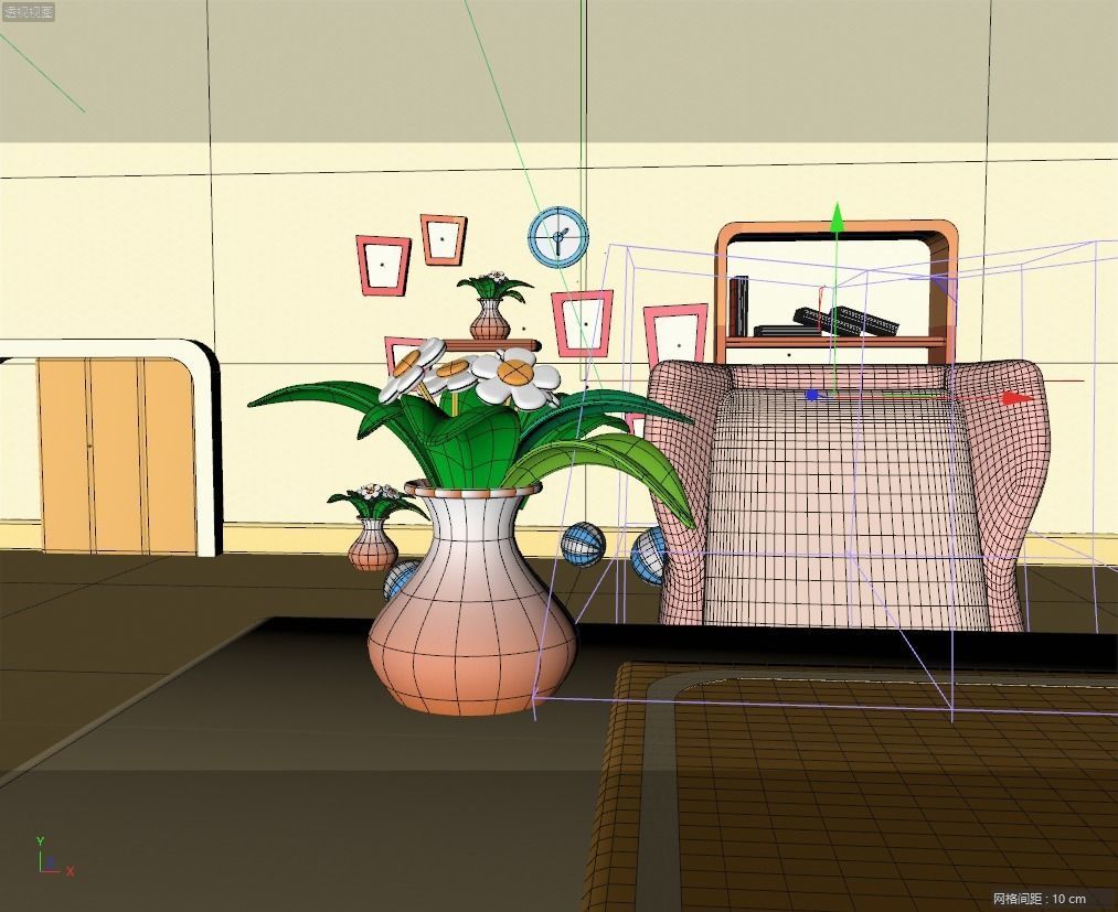 cartoon bedroom 3D model_1