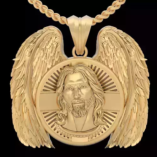 Jesus Angle pendant silver gold printable jewelry 3D model