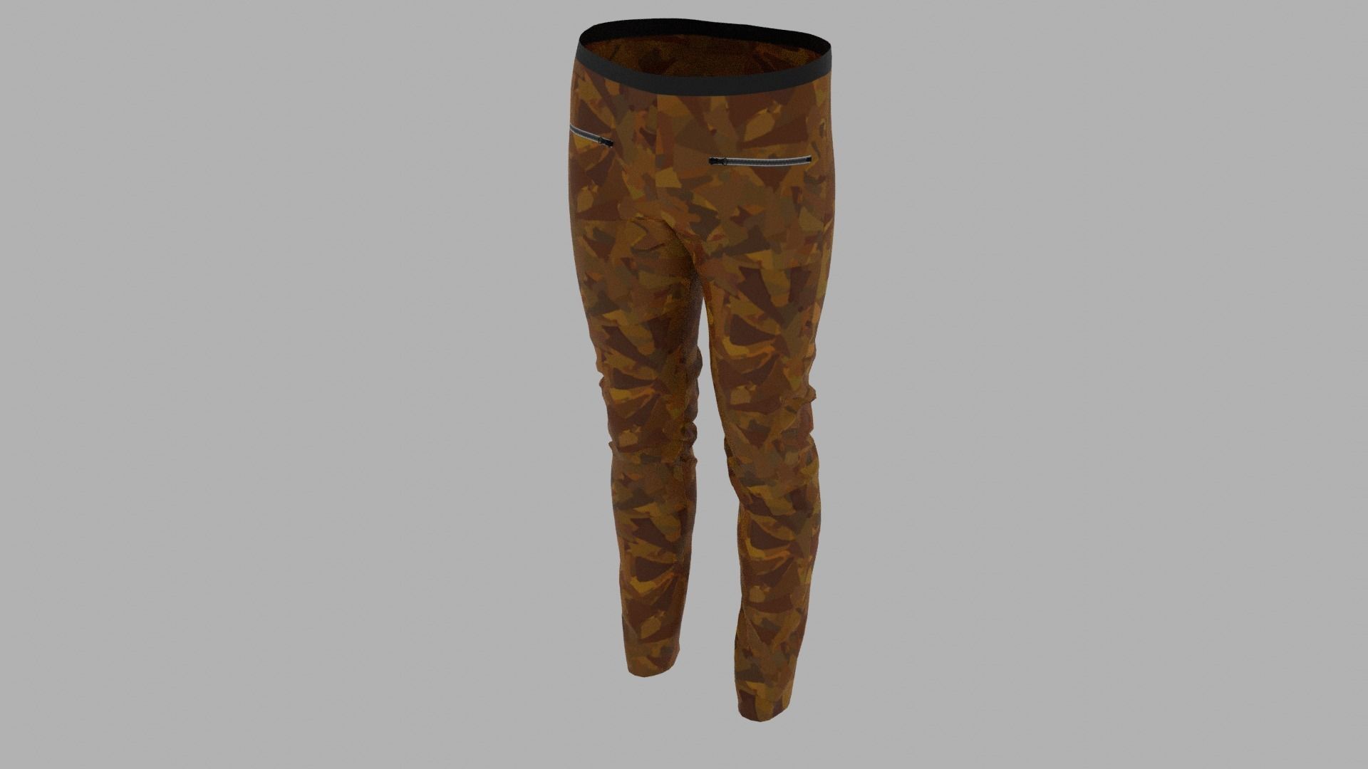 Pants mannequin wearing camouflage Low-poly 3D model_5
