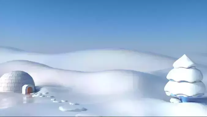  cartoon igloo 3D model