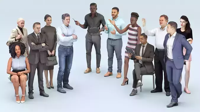 Business people meeting 21 3D Model Collection