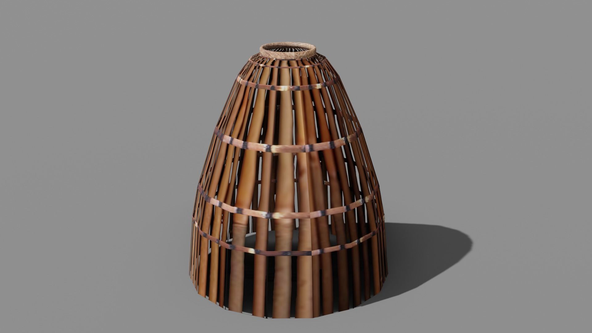  basketry Tools  and wooden tools Low-poly 3D model_4