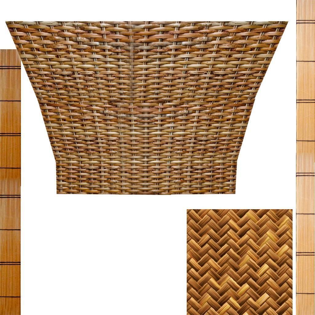  basketry Tools  and wooden tools Low-poly 3D model_17