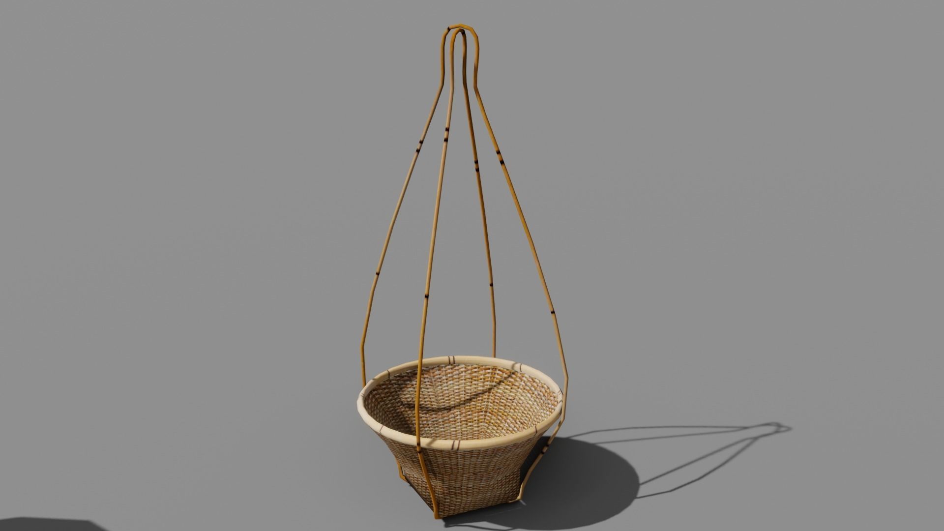  basketry Tools  and wooden tools Low-poly 3D model_6