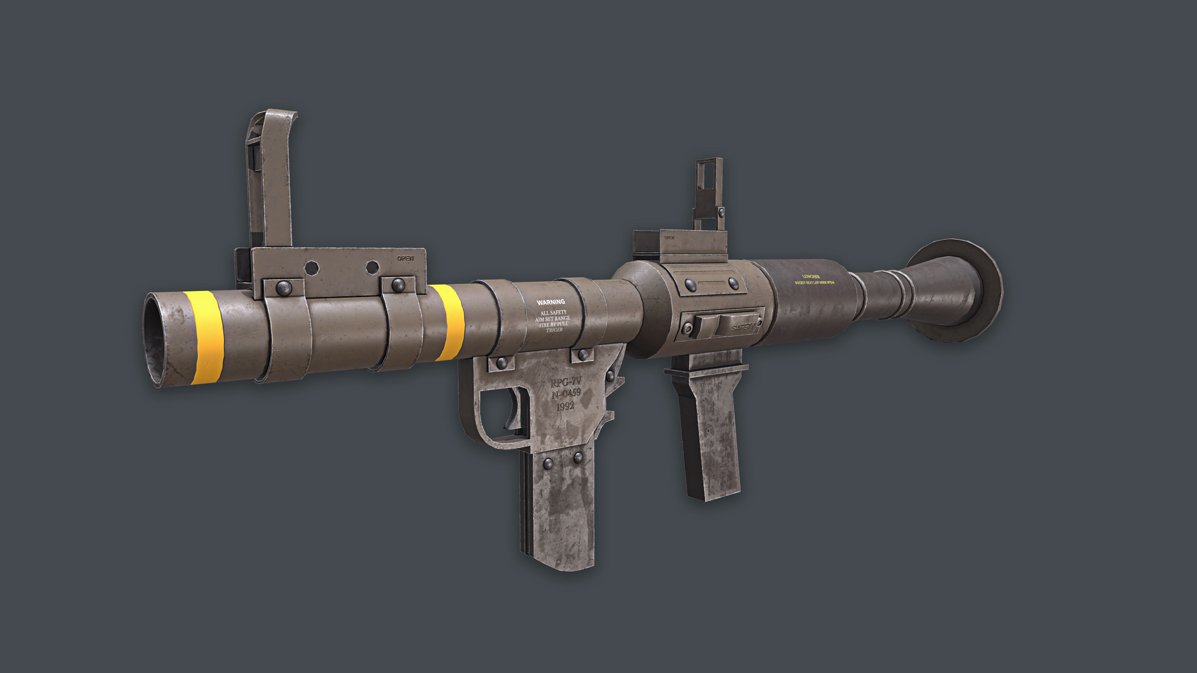 Rocket Launcher Game Ready 1 Low-poly 3D model_2