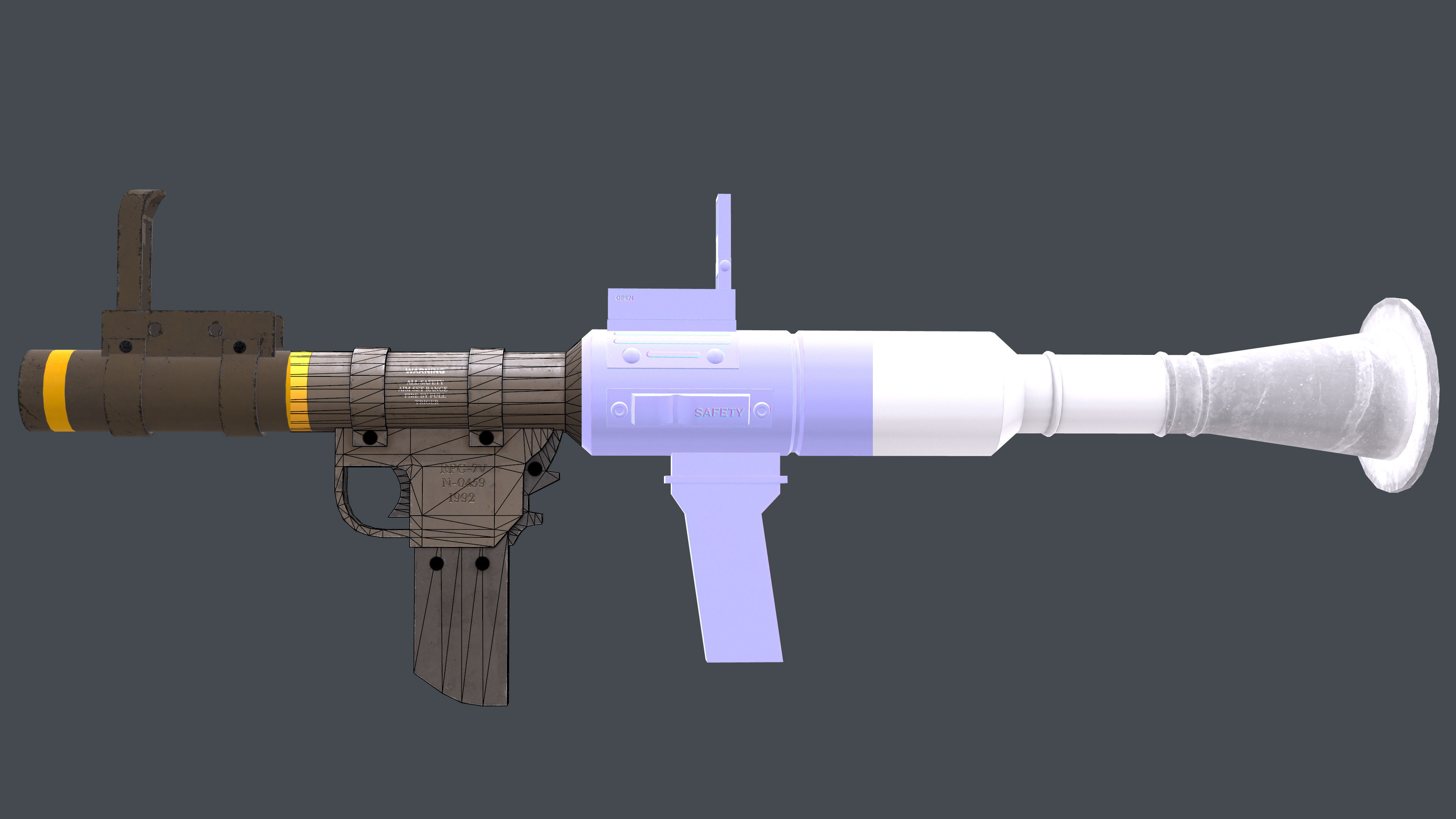 Rocket Launcher Game Ready 1 Low-poly 3D model_7