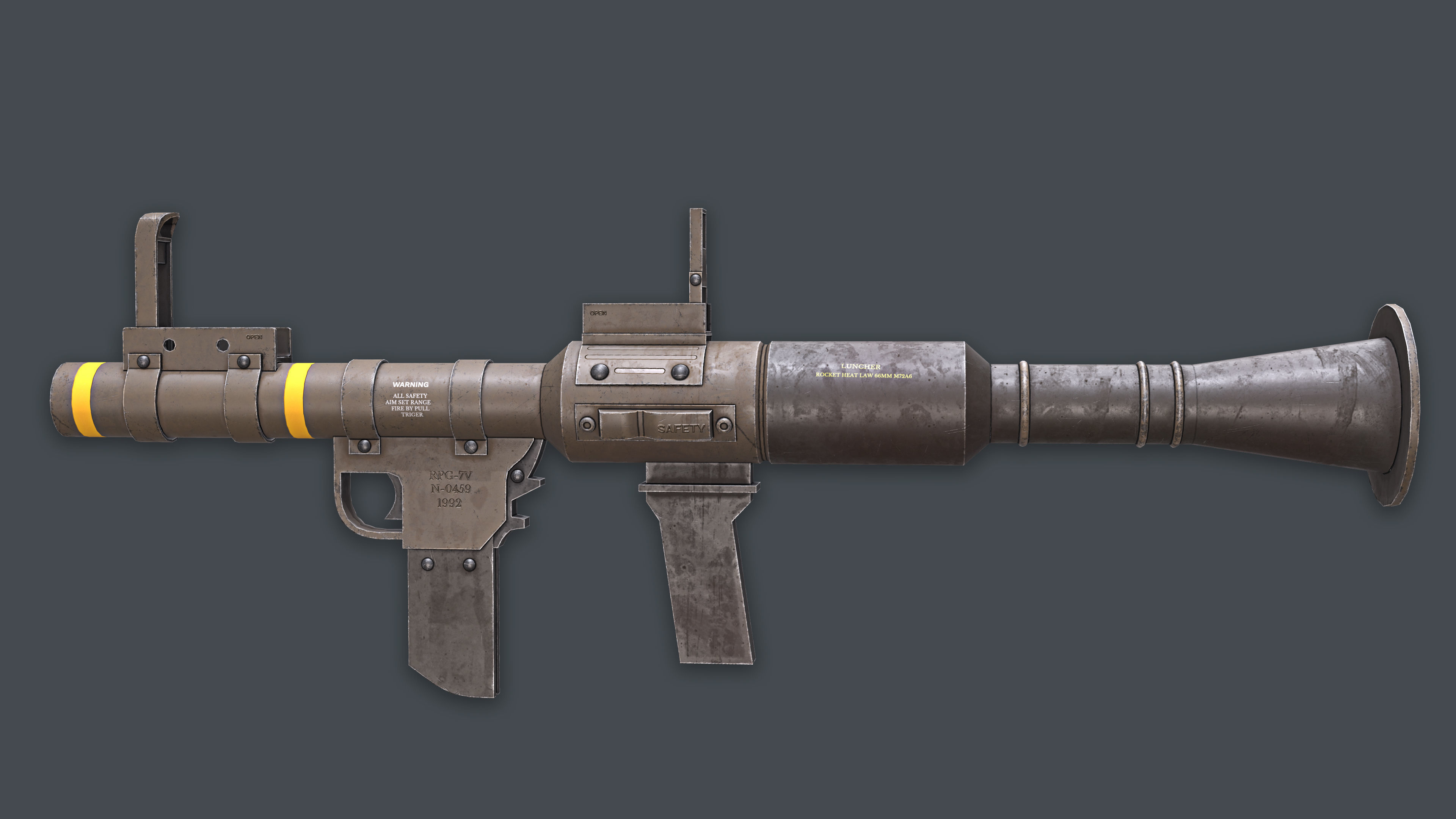 Rocket Launcher Game Ready 1 Low-poly 3D model_1