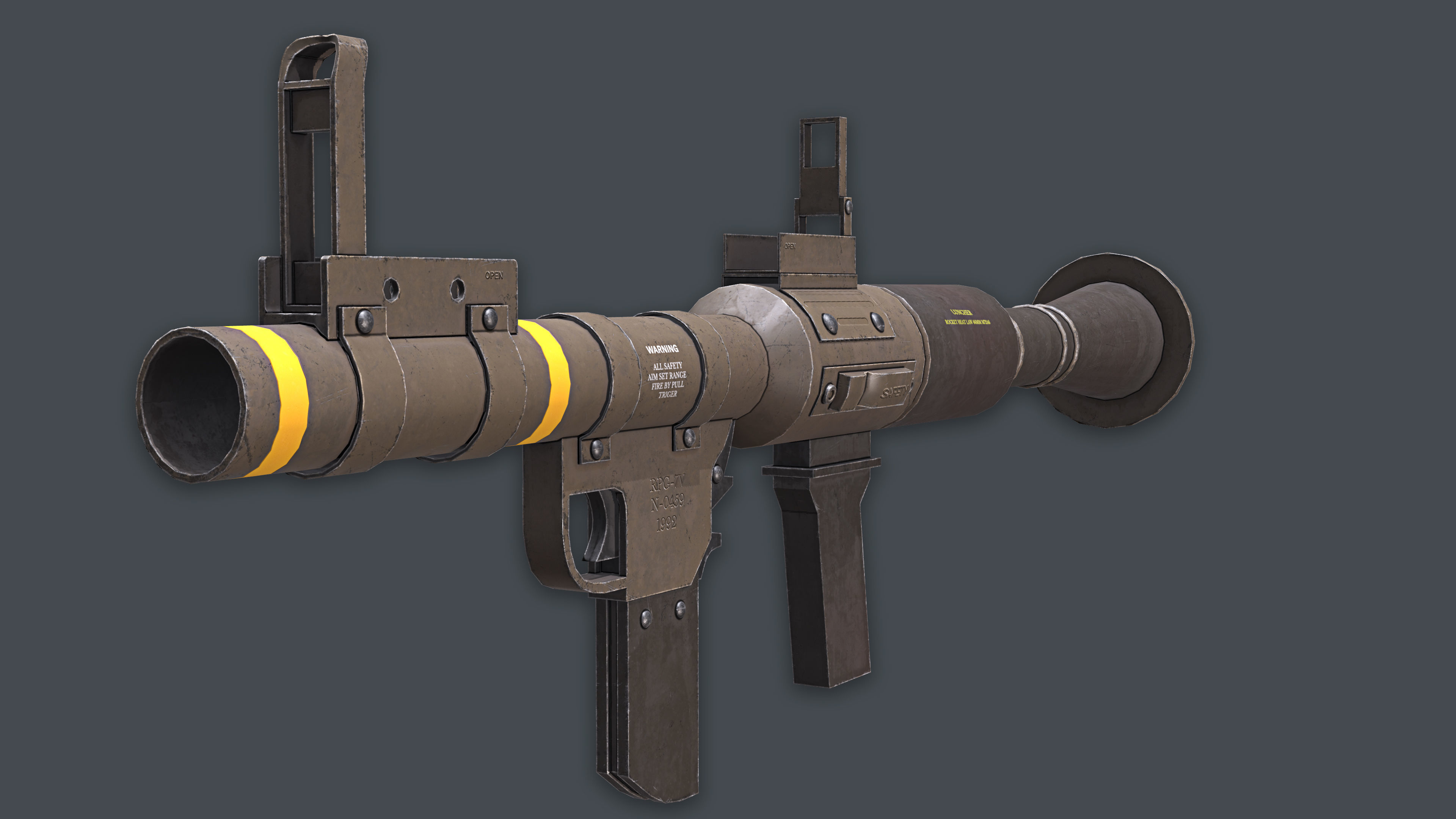 Rocket Launcher Game Ready 1 Low-poly 3D model_3