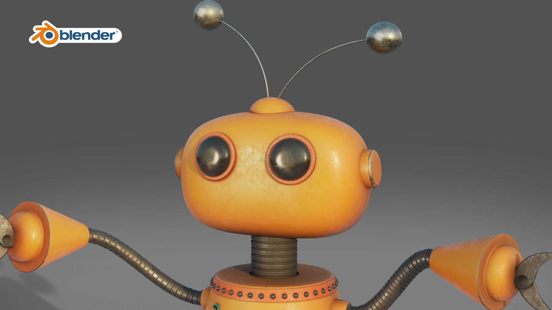 Cartoon Robot Rigged in Blender Low-poly 3D model_4