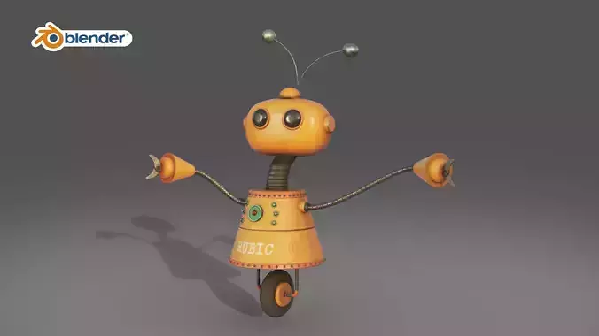 Cartoon Robot Rigged in Blender Low-poly 3D model Cartoon Robot Rigged in Blender Low-poly 3D model