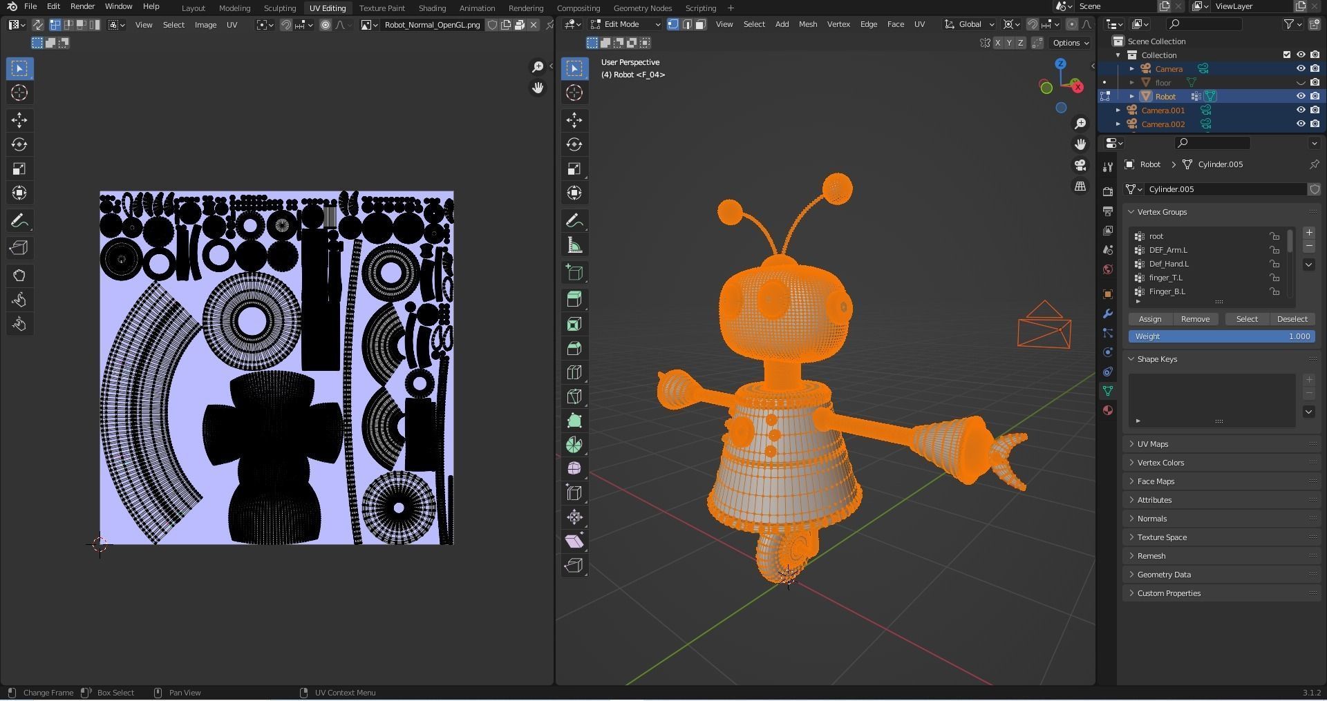 Cartoon Robot Rigged in Blender Low-poly 3D model_16