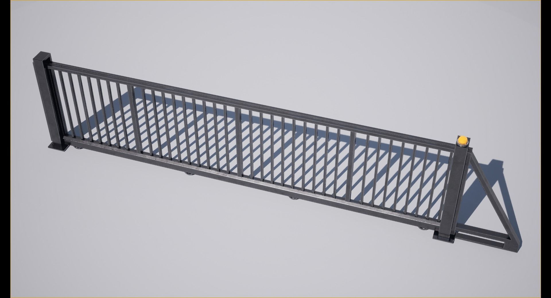 Entrance gate Low-poly 3D model_5