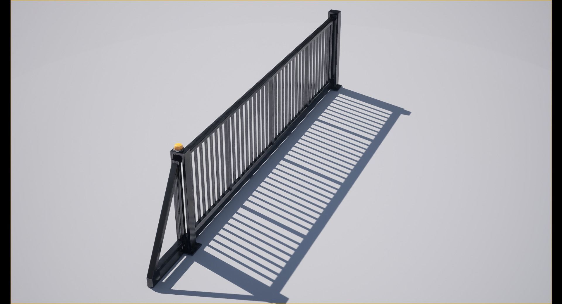 Entrance gate Low-poly 3D model_6