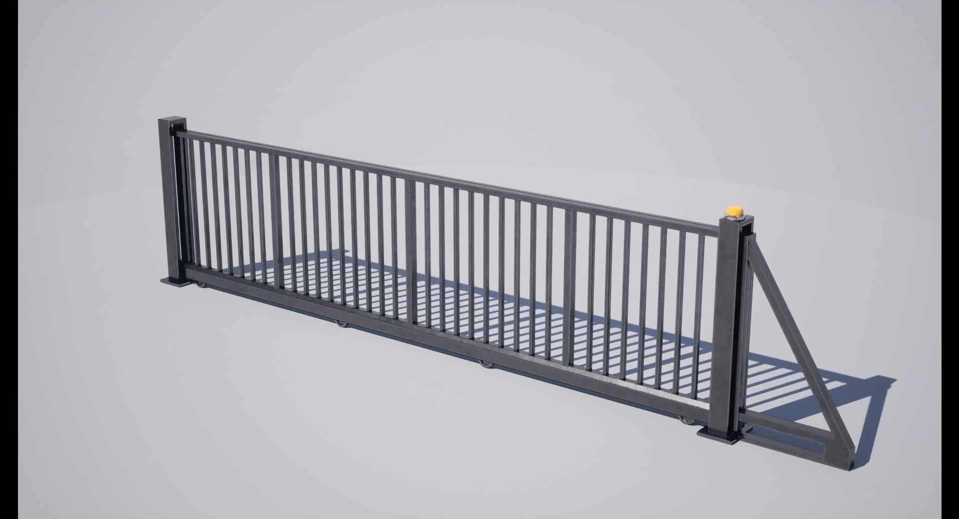 Entrance gate Low-poly 3D model_3