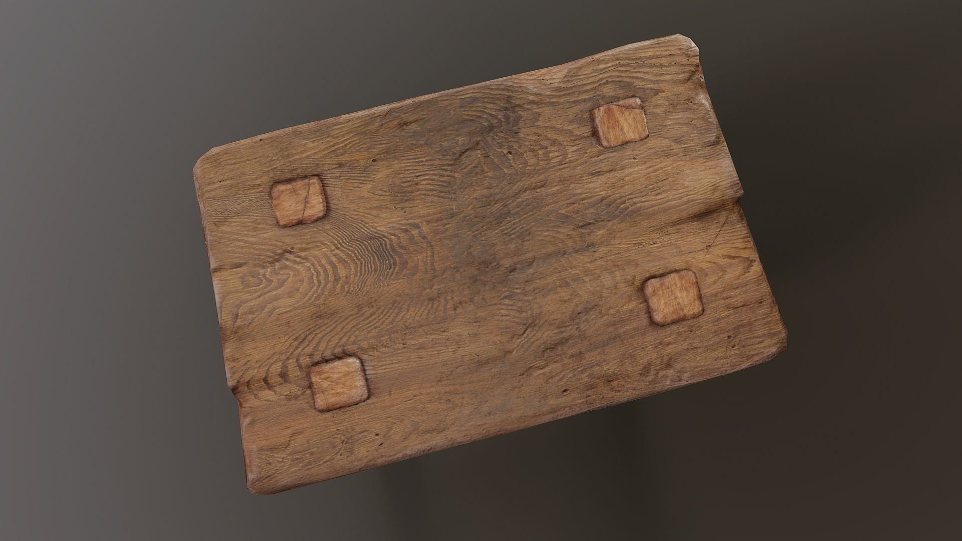 Medieval stool Low-poly 3D model_5