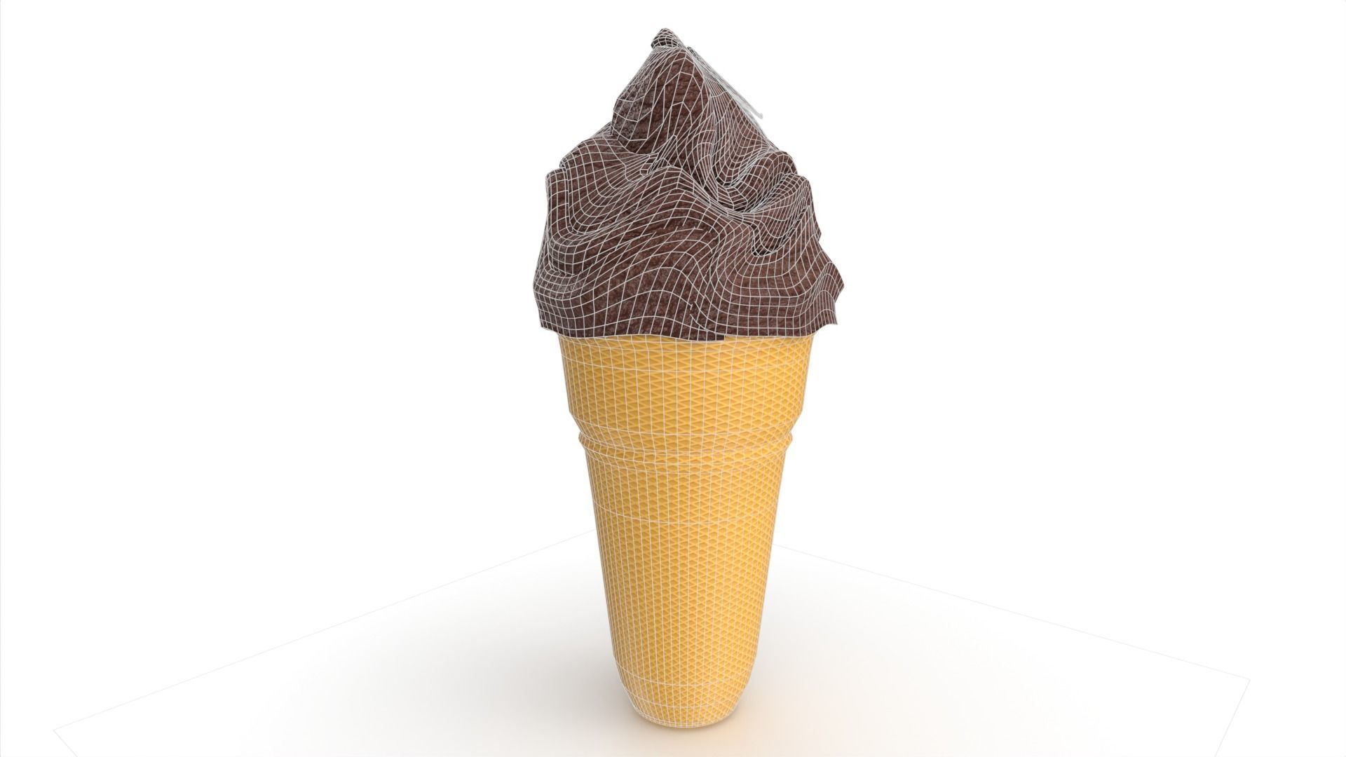 Ice Cream Cone Low-poly 3D model_4