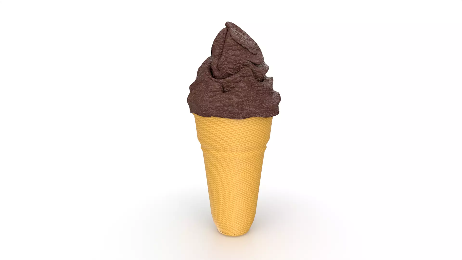 Ice Cream Cone Low-poly 3D model_0