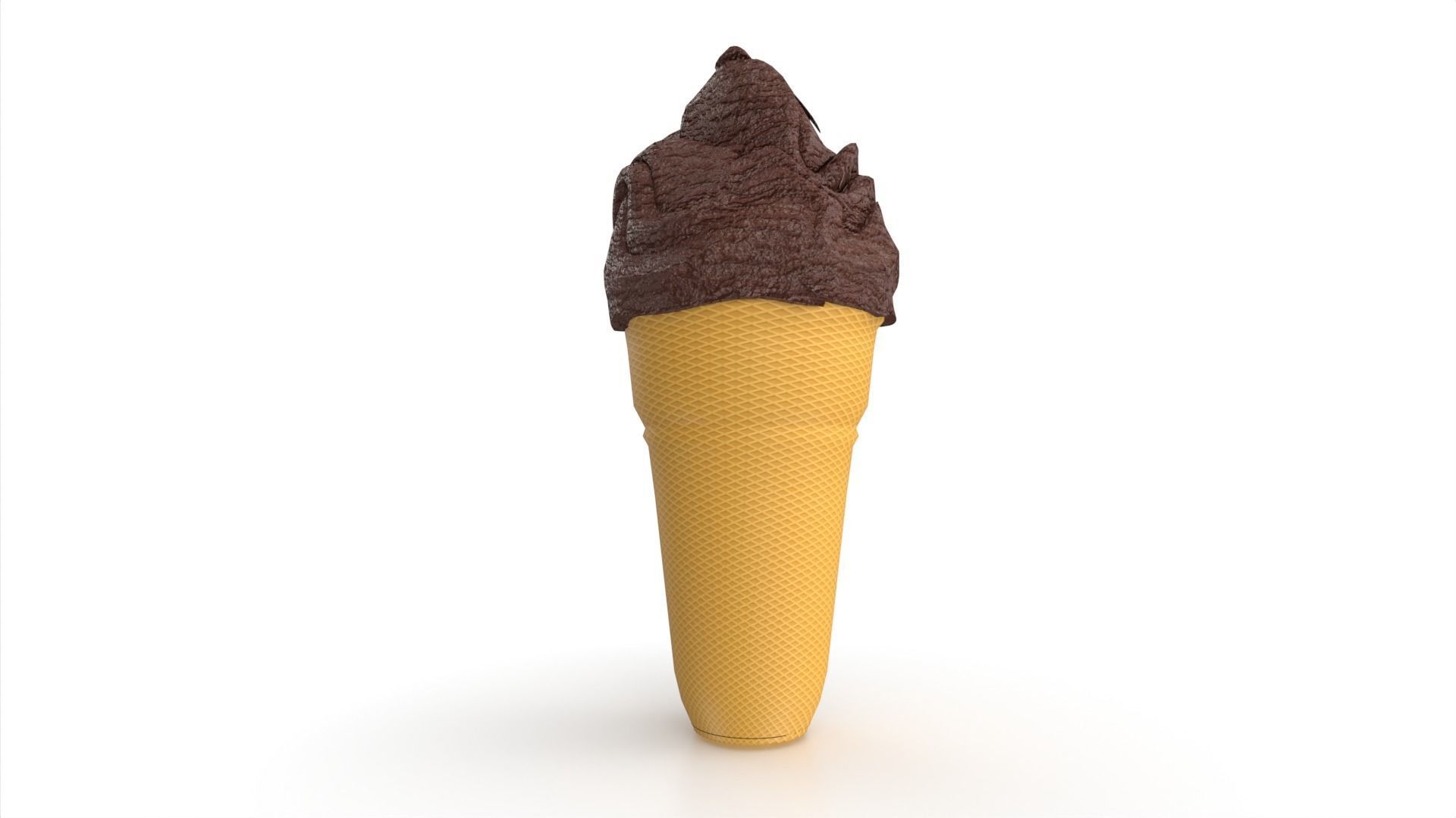 Ice Cream Cone Low-poly 3D model_3
