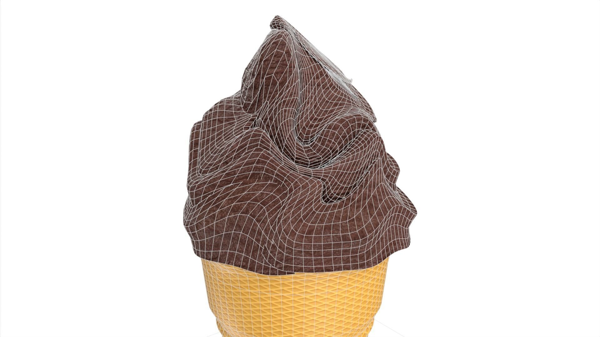 Ice Cream Cone Low-poly 3D model_5