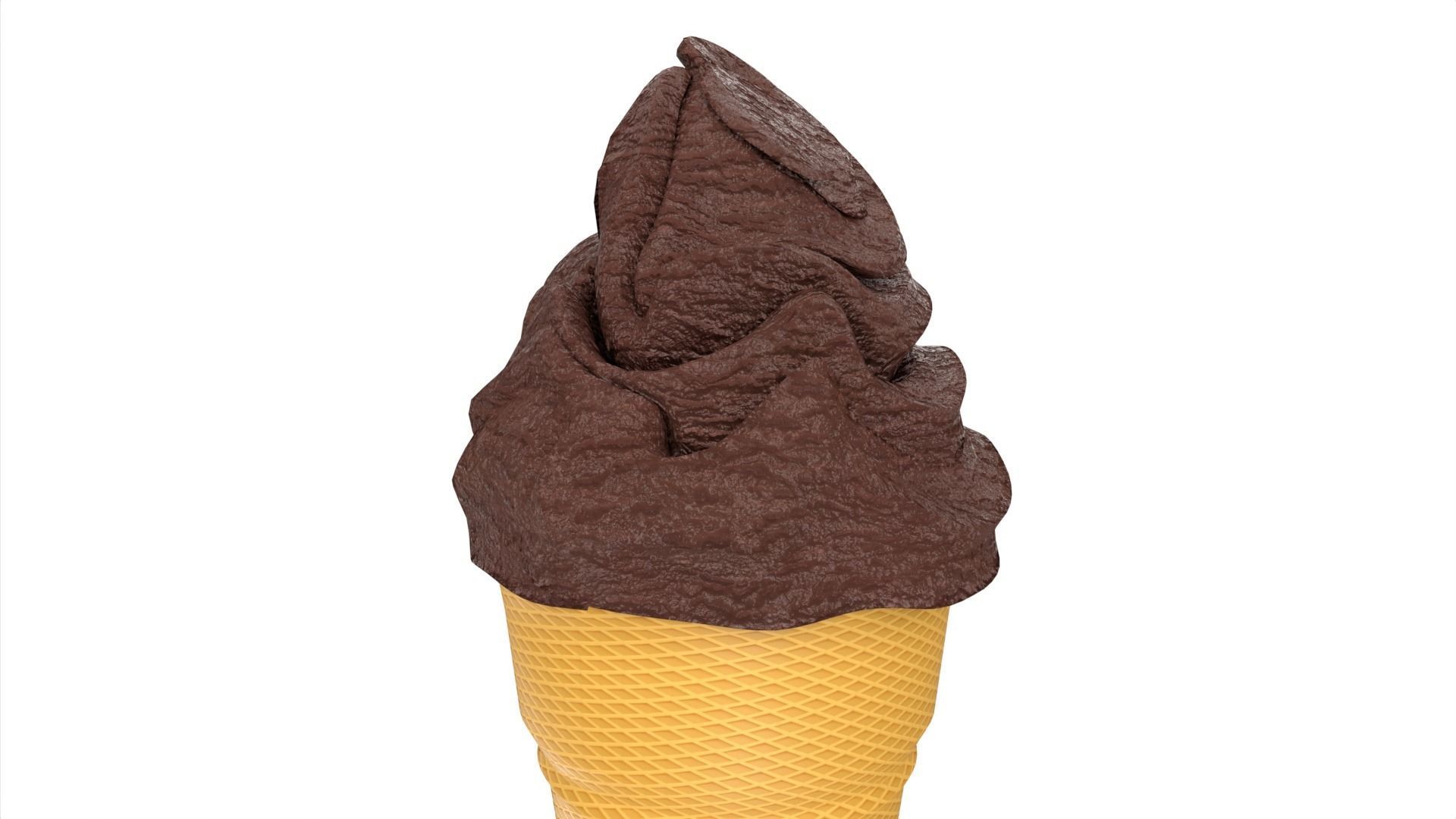 Ice Cream Cone Low-poly 3D model_1