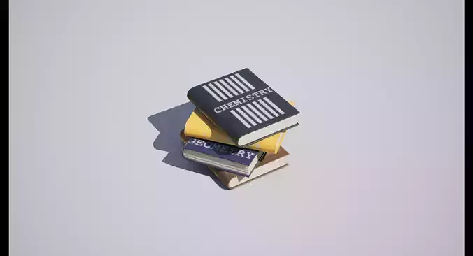 School Books Low-poly 3D model