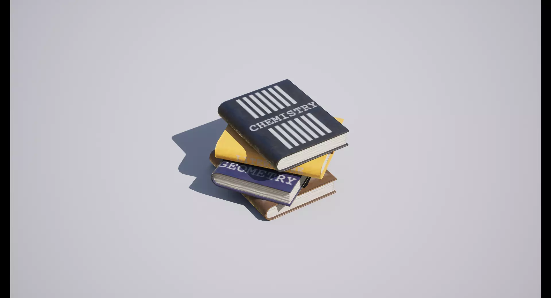 School Books Low-poly 3D model_0