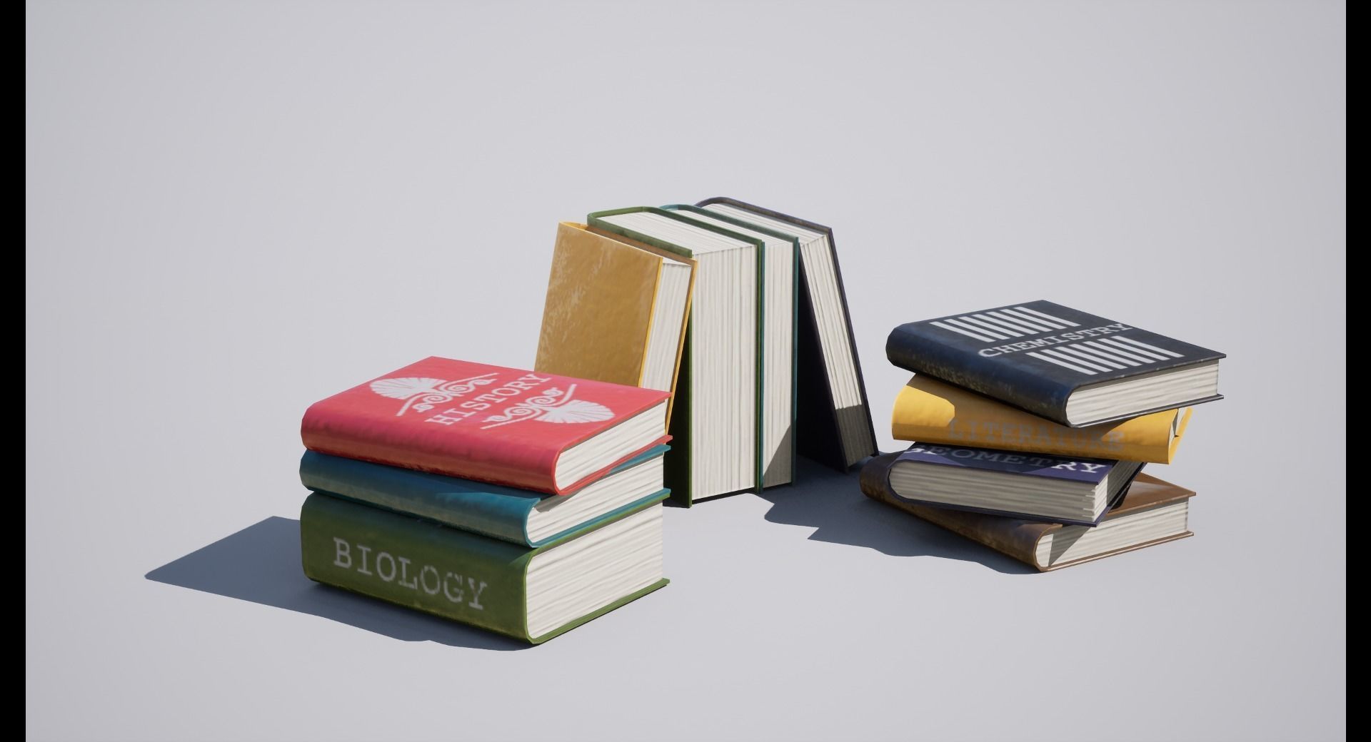 School Books Low-poly 3D model_14