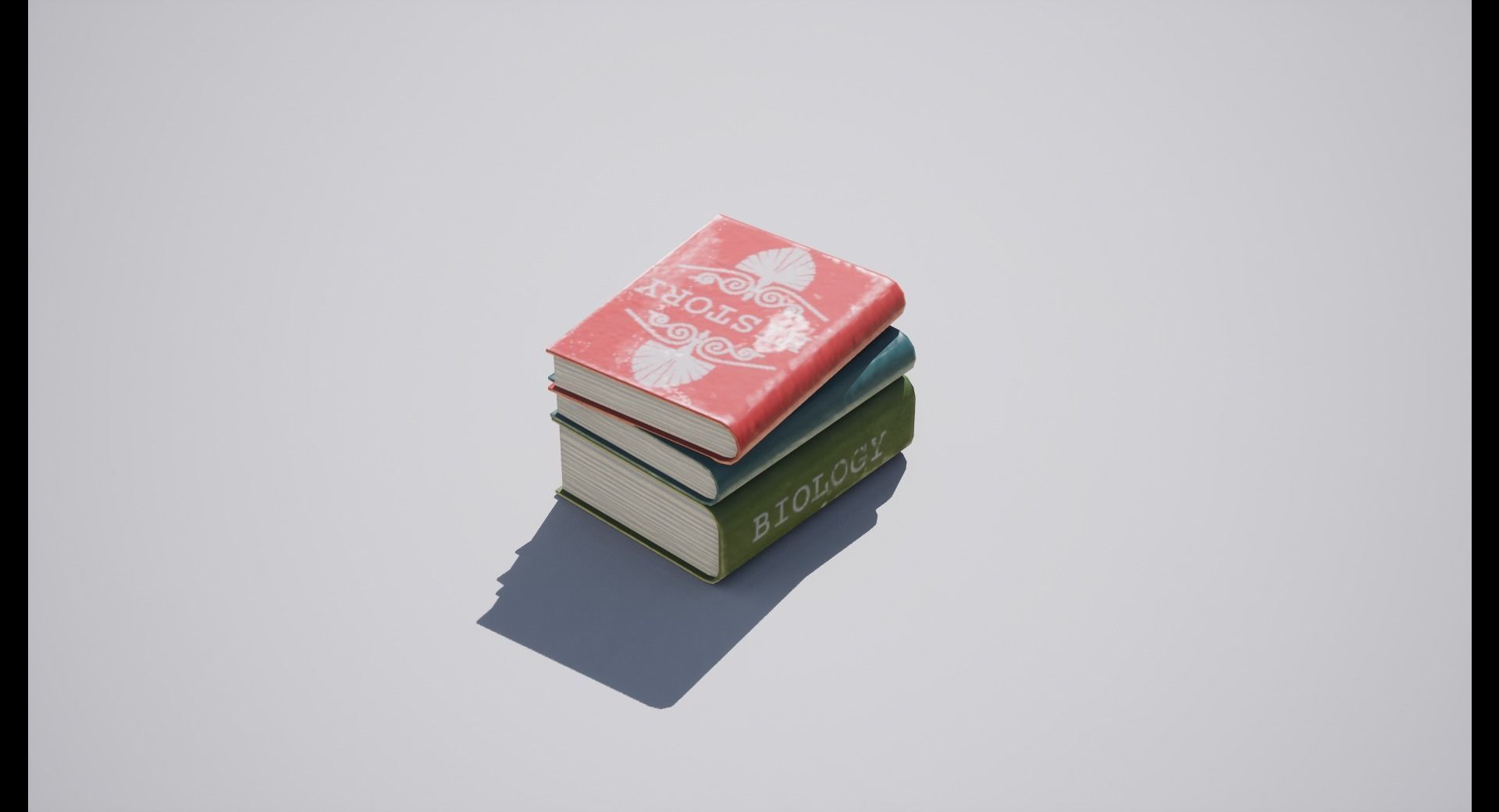 School Books Low-poly 3D model_10