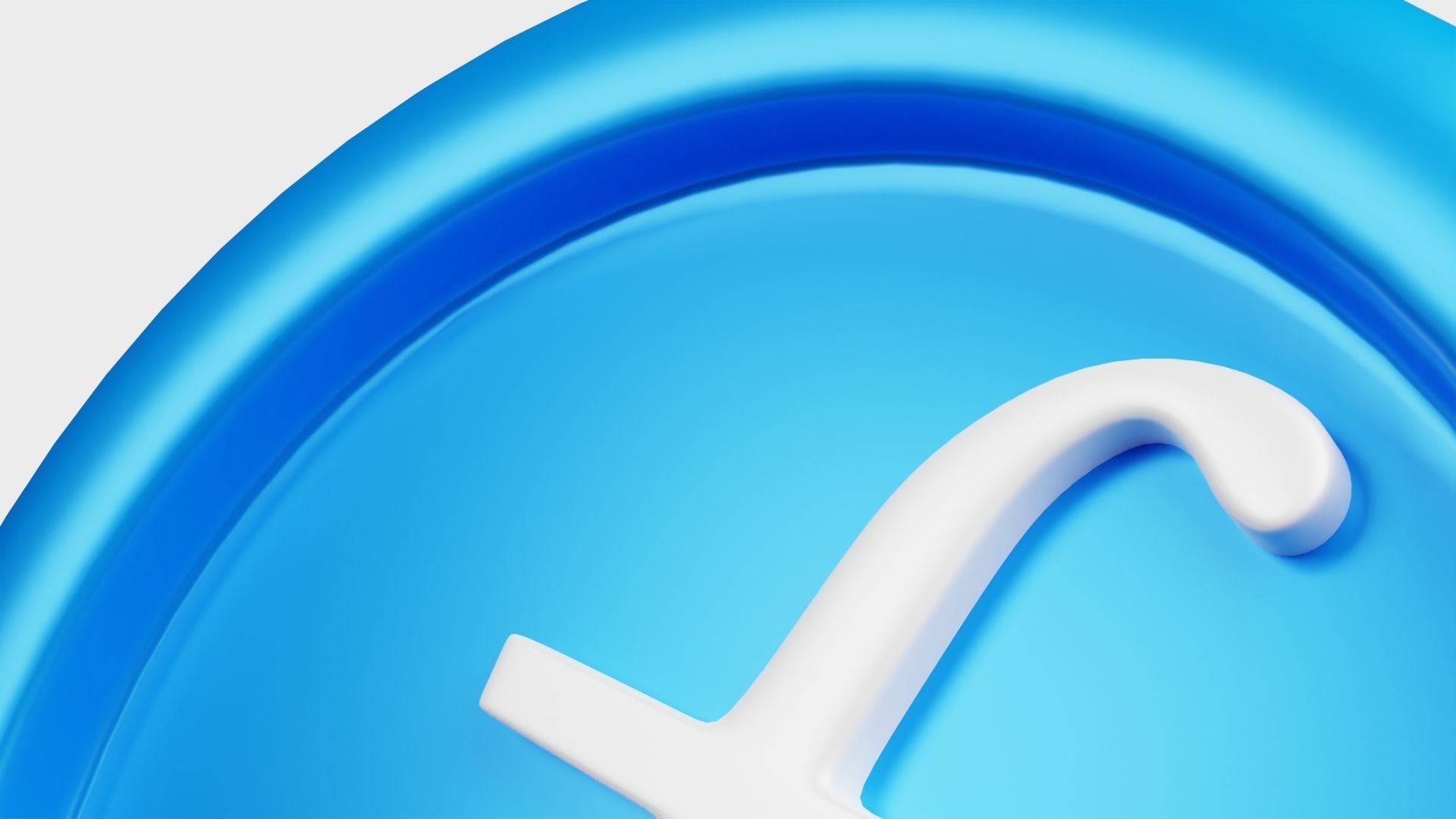 Filecoin or FIL Blue Crypto Coin with cartoon style 3D model_4