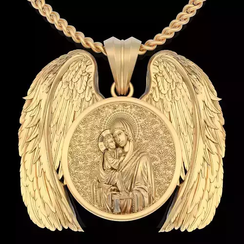 Holy marry pendant silver gold printable jewelry 3D model