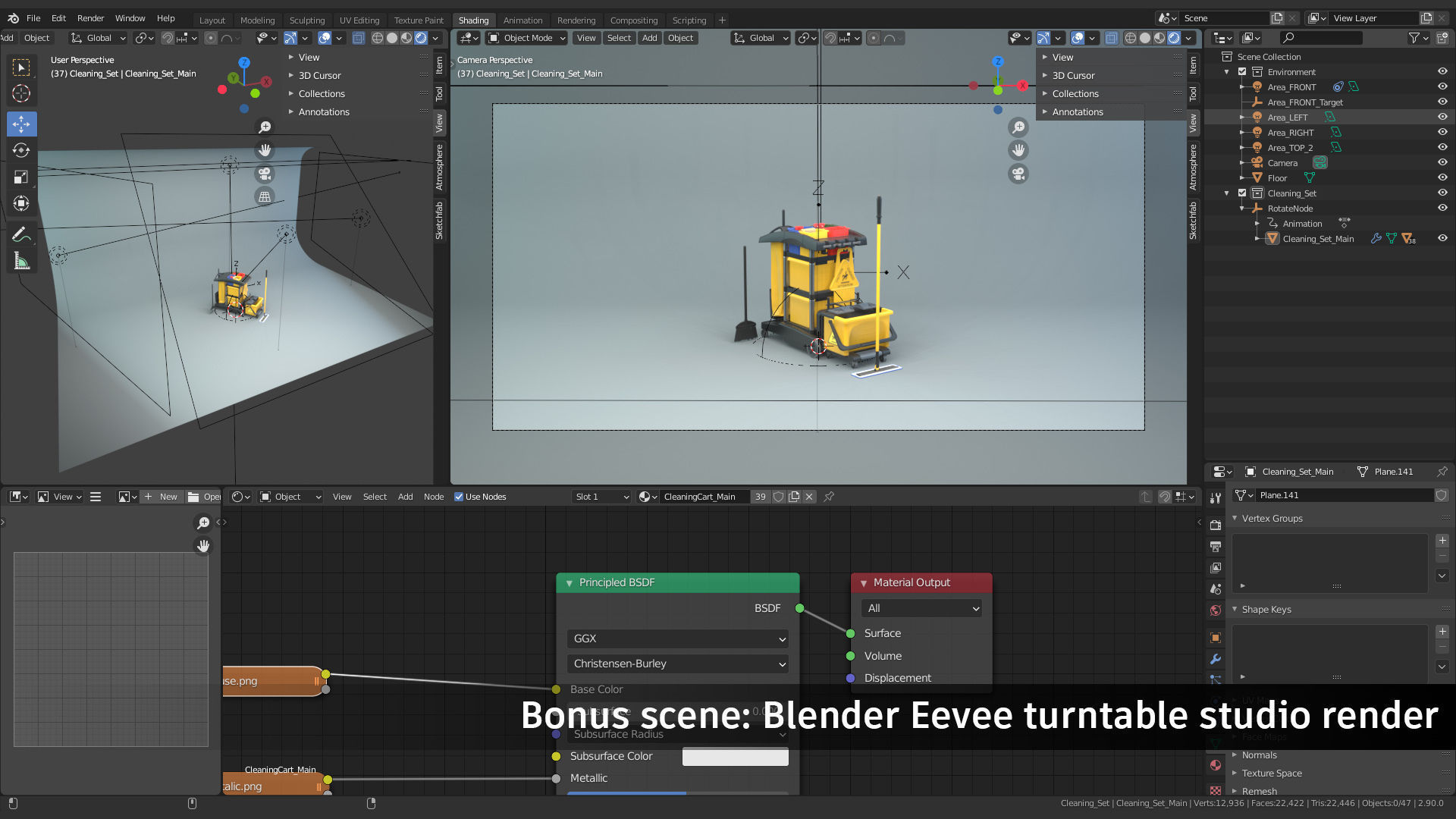Cleaning Cart Low-poly 3D model_7
