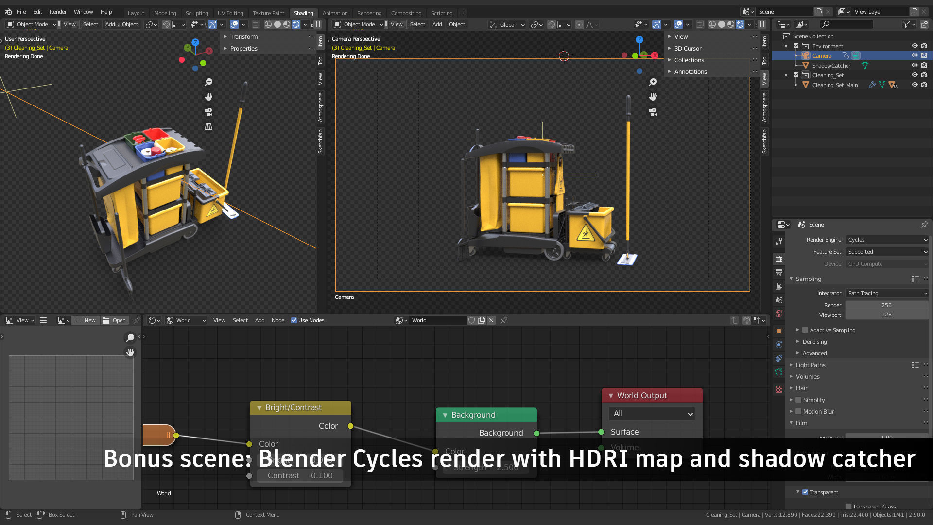 Cleaning Cart Low-poly 3D model_9