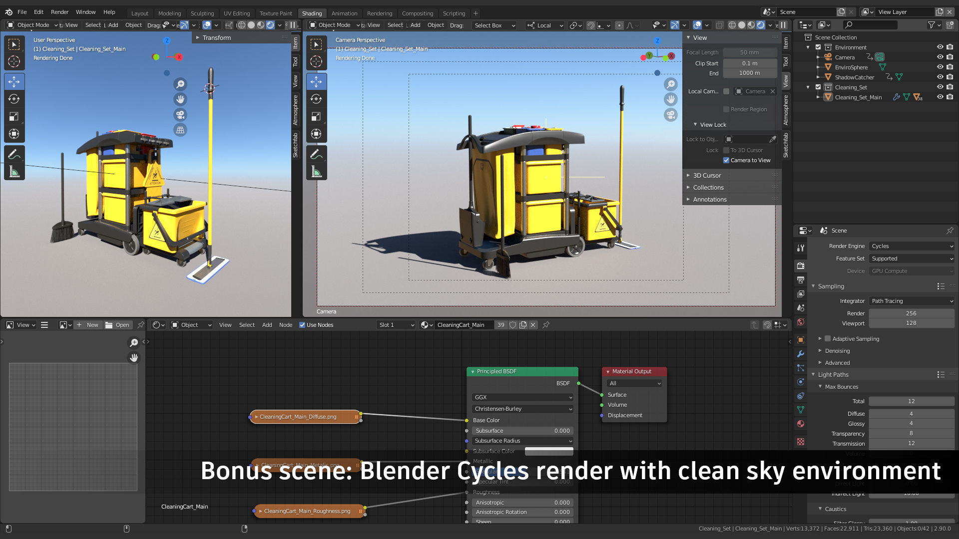 Cleaning Cart Low-poly 3D model_8