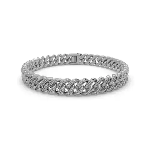 BRACELET-560-3D-JEWELRY silver chain bracelet with clasp