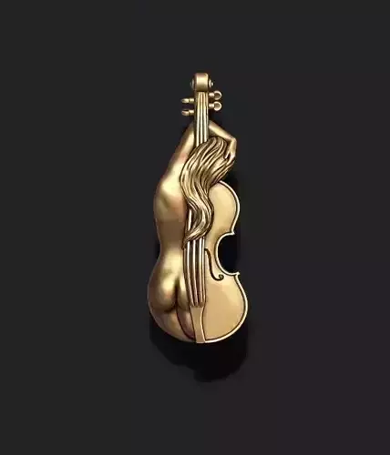 Violin girl pendant 3D print model