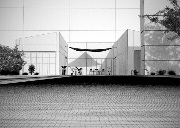 Modern House With Swimming Pool And Terrase 3D model_1