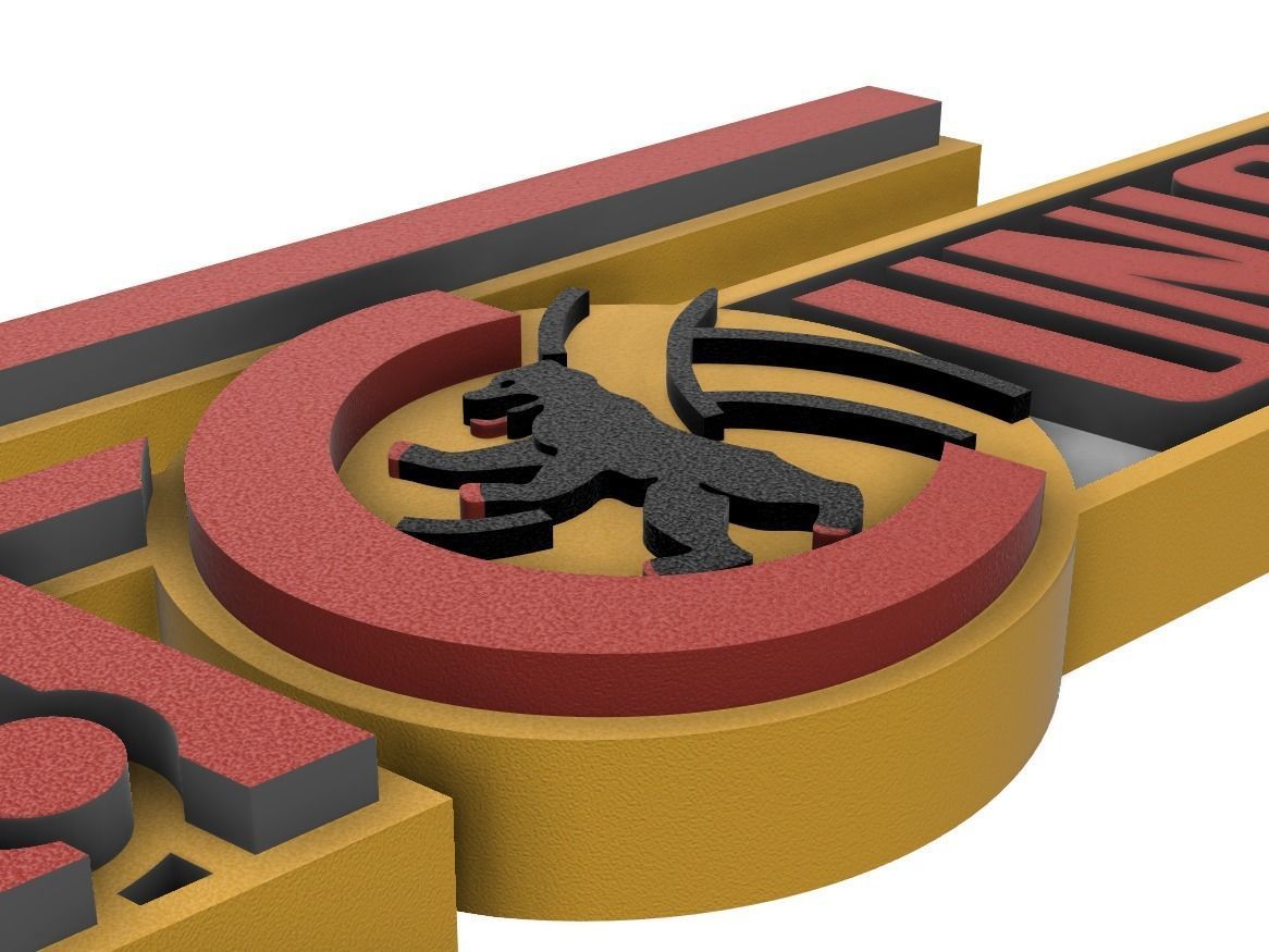 FC Union Berlin Wall Sign 3D print model_7