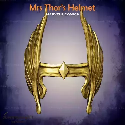 Mrs Thor Helmet Cosplay Marvel comics - STL File 3D print model