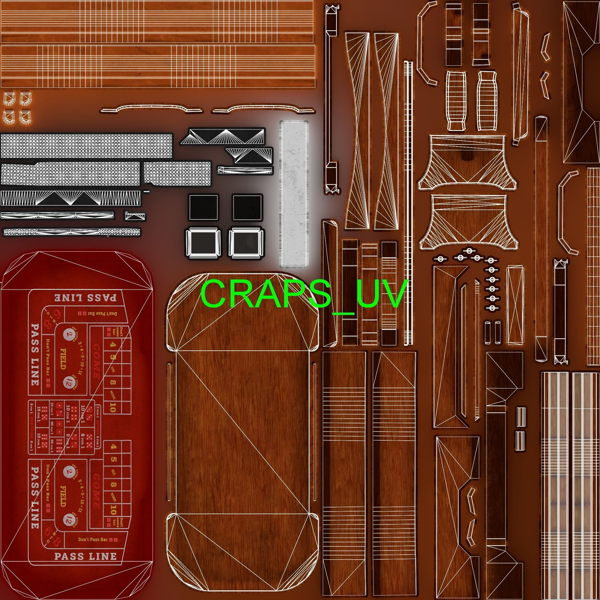 Craps Table 3D Low-poly 3D model_16