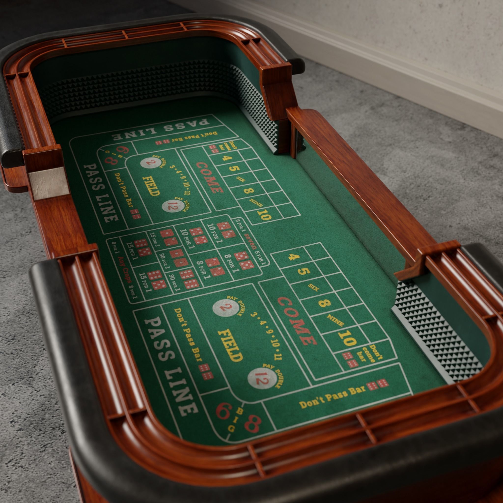 Craps Table 3D Low-poly 3D model_11