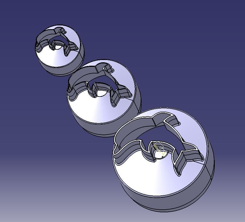 Cookie Cutter Dolphin and Circle 3D print model_8